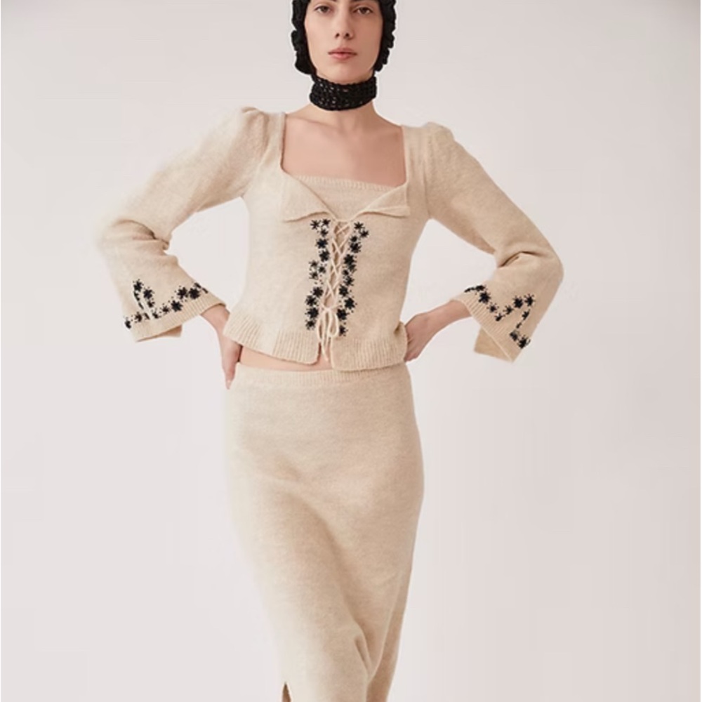 TACH Kristen Hand Embroidered Knitted Top
